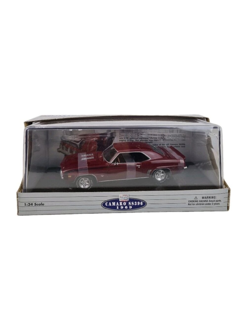 Classic Metal Works 1969 Chevrolet Camaro SS 396 Red 1:24 DieCast 10123 Vntg